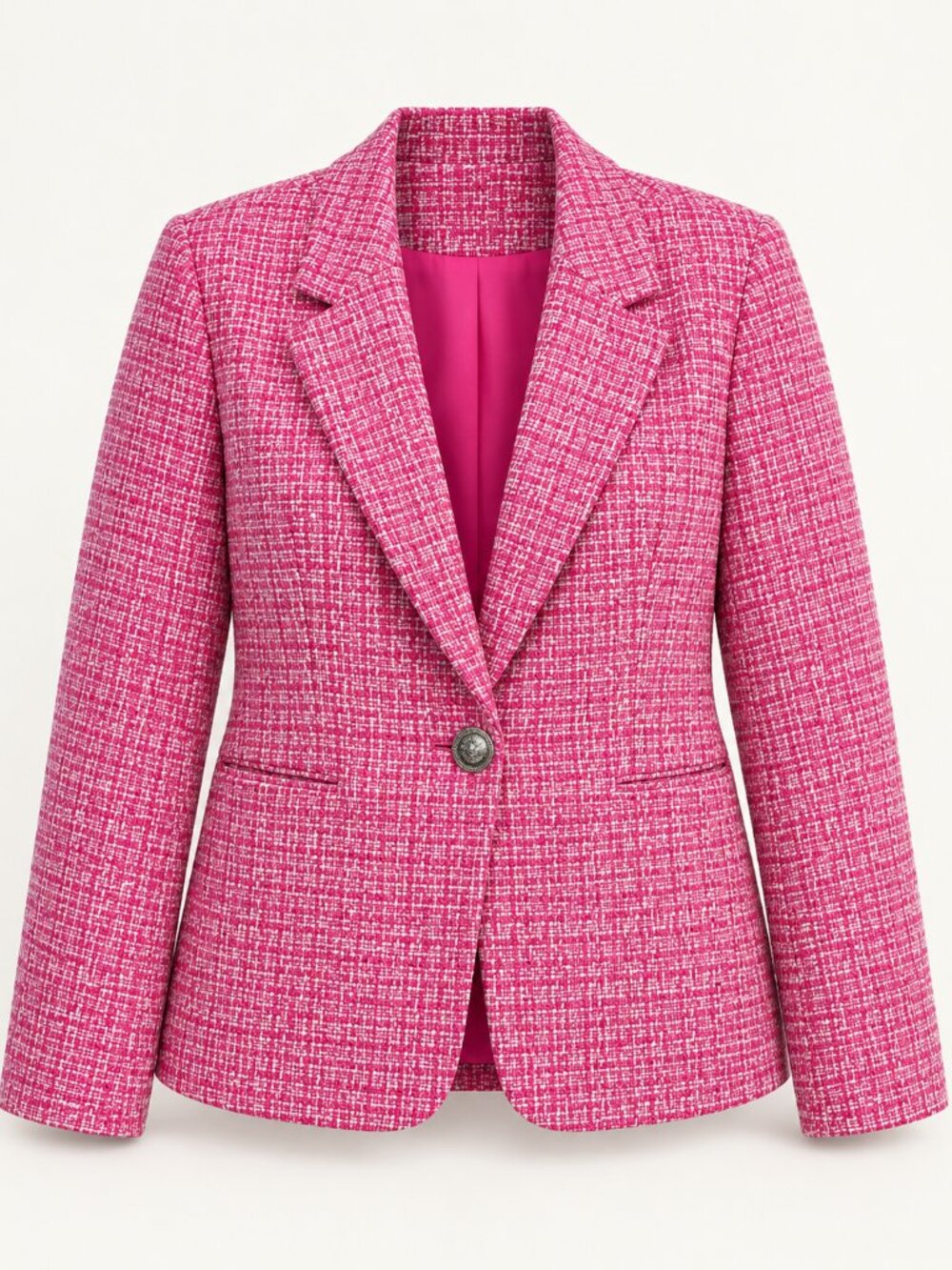 Free Assembly Pink Blazer Tweed Preppy Business Casual Office Workwear XL